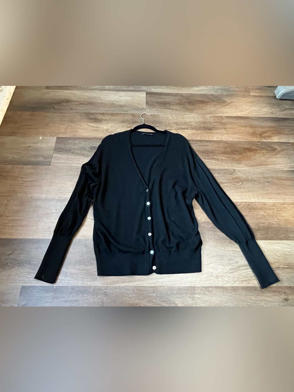 AYR Black Button-Front Cardigan Sweater – Size Large